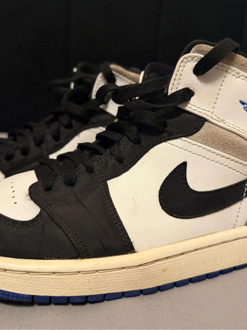 Jordan Men's Sneakers in White, Black & Blue